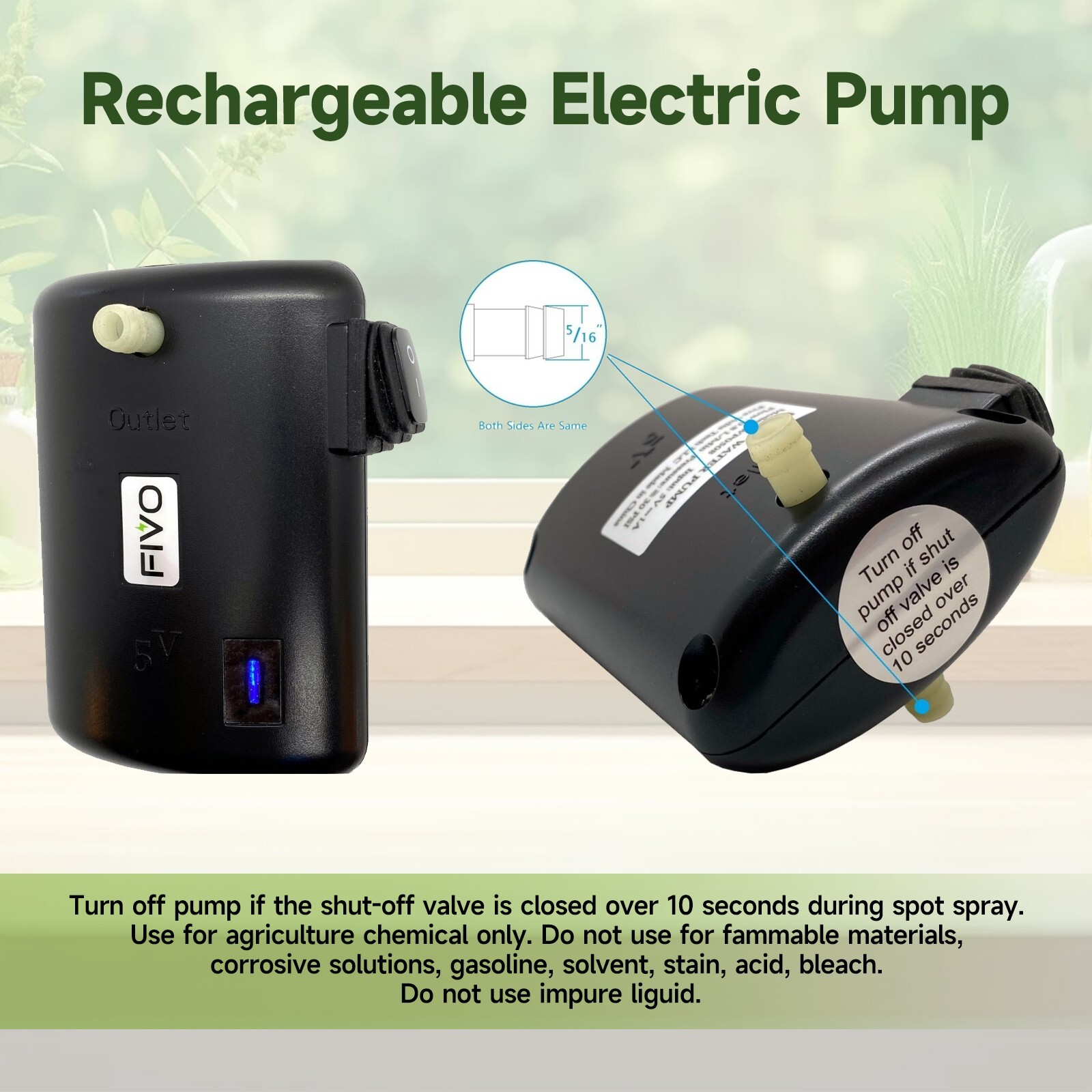 Powered Sprayer DIY Kit for upgrading manual to pumpless with Li-ion Power Bank gallery