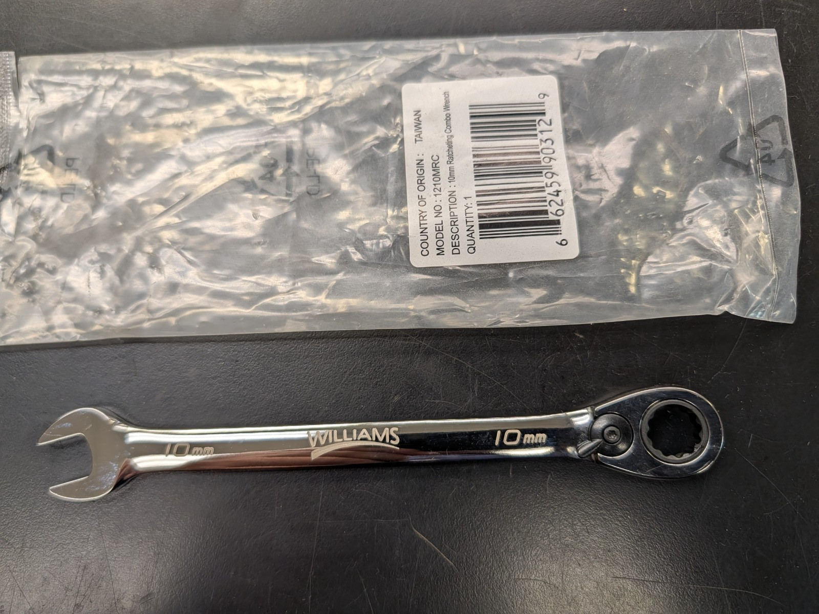 NEW WILLIAMS 10mm Reversible Ratcheting Combination Wrench Metric,12 PT- F.Ship gallery