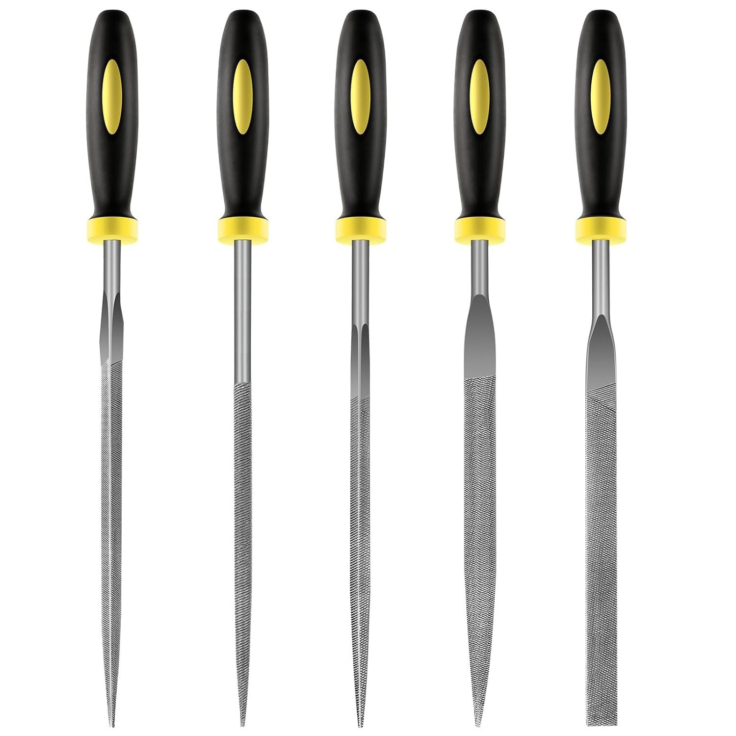 XEKIGU 5 Pcs Small Metal File Set, Round/Half-Round/Flat/Square/Triangular gallery