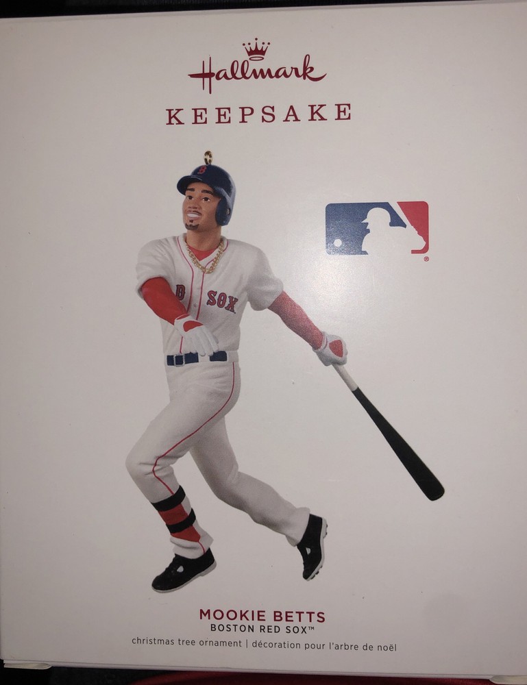 NIB New Hallmark Keepsake 2019 MLB Boston Red Soxs Dodgers Mookie Betts Ornament