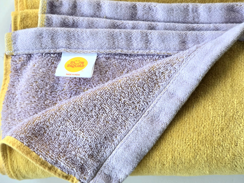 Solid Reversible Beach Towel Purple Yellow Sun Squad Lightweight Terry Cotton gallery