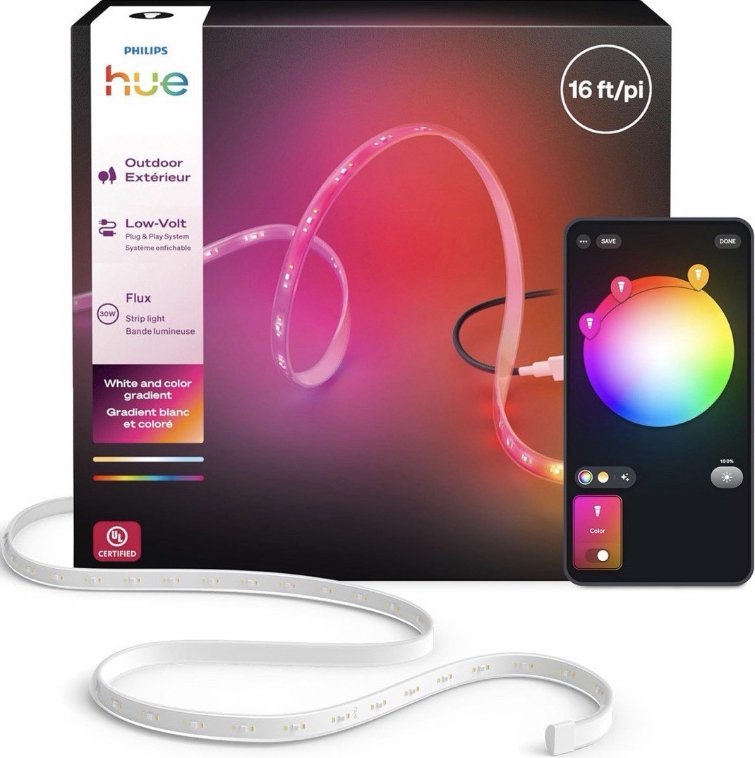 Philips Hue 16 ft Outdoor Gradient LED Lightstrip, App Control, Weatherproof gallery