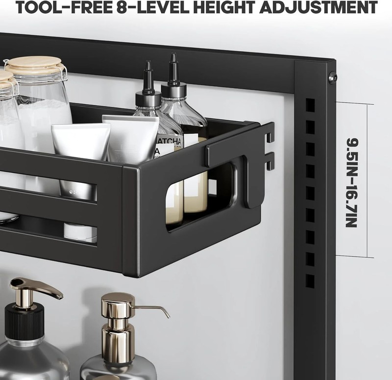 2 Pack Under Sink Organizer,Pull Out Cabinet Organizer with Smooth Cylindrical R gallery