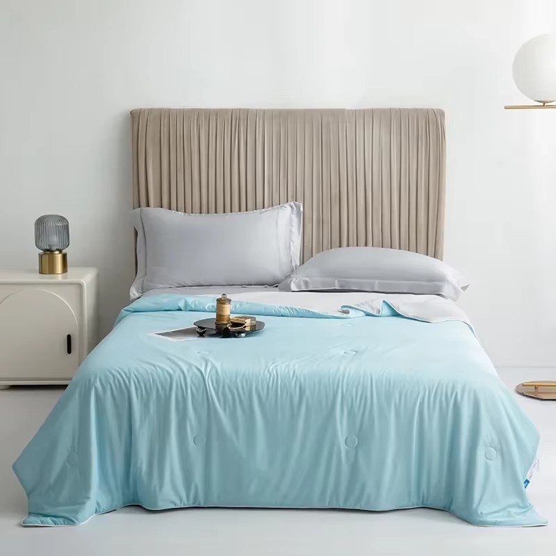 Cooling Blanket for Summer – Thin Lightweight Quilt for Hot Sleepers – Sky Blue gallery