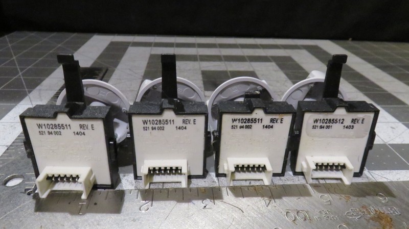 Whirlpool Washer Switch's & Knobs W10285512 (x1) W10285511 (x3) gallery