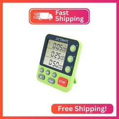Dual Digital Timer for Kitchen Cooking, 3 Channels Count Down/Up Triple Timer fo
