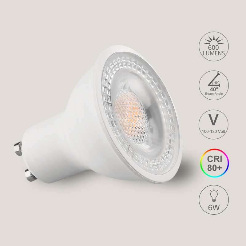 FTL 12-Pack GU10 LED Bulbs Dimmable GU10 Base Two Prong Spot Light Bulb 6W 600LM gallery