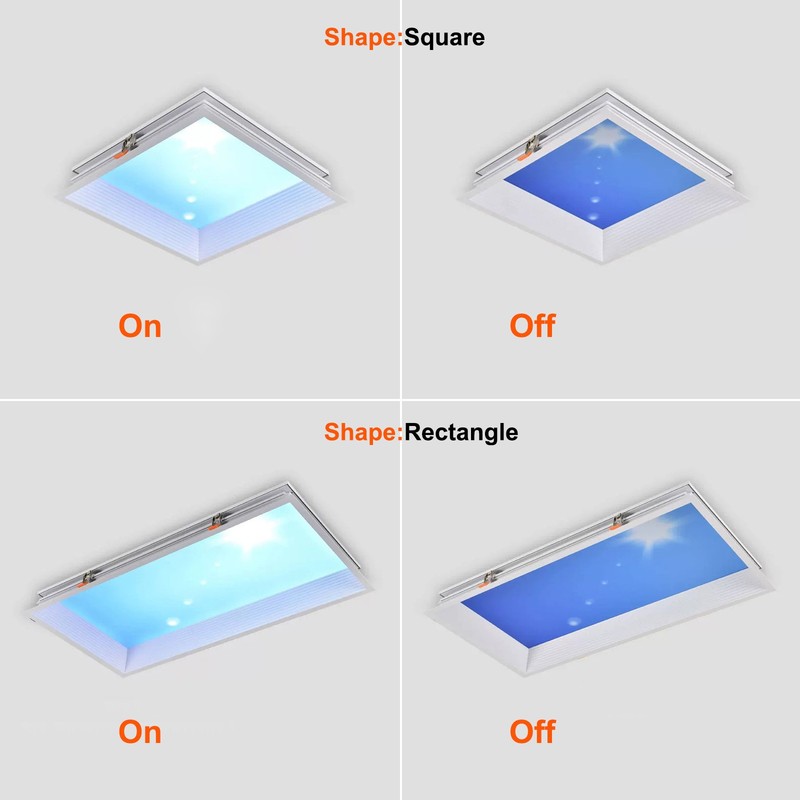 72W LED Clear Sky Light Panel Sunshine Ceiling Light Dimmable Roof Window Lamp gallery