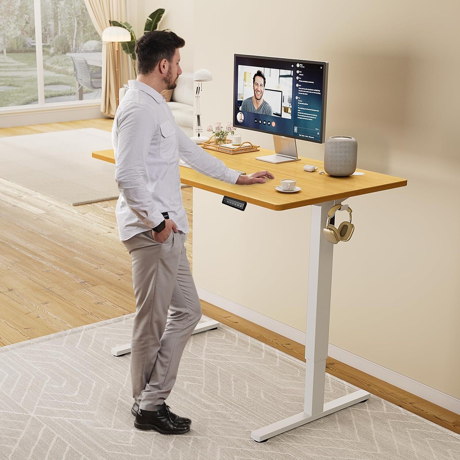 40" Electric Standing Desk Height Adjustable Desk Home Office Computer Table gallery
