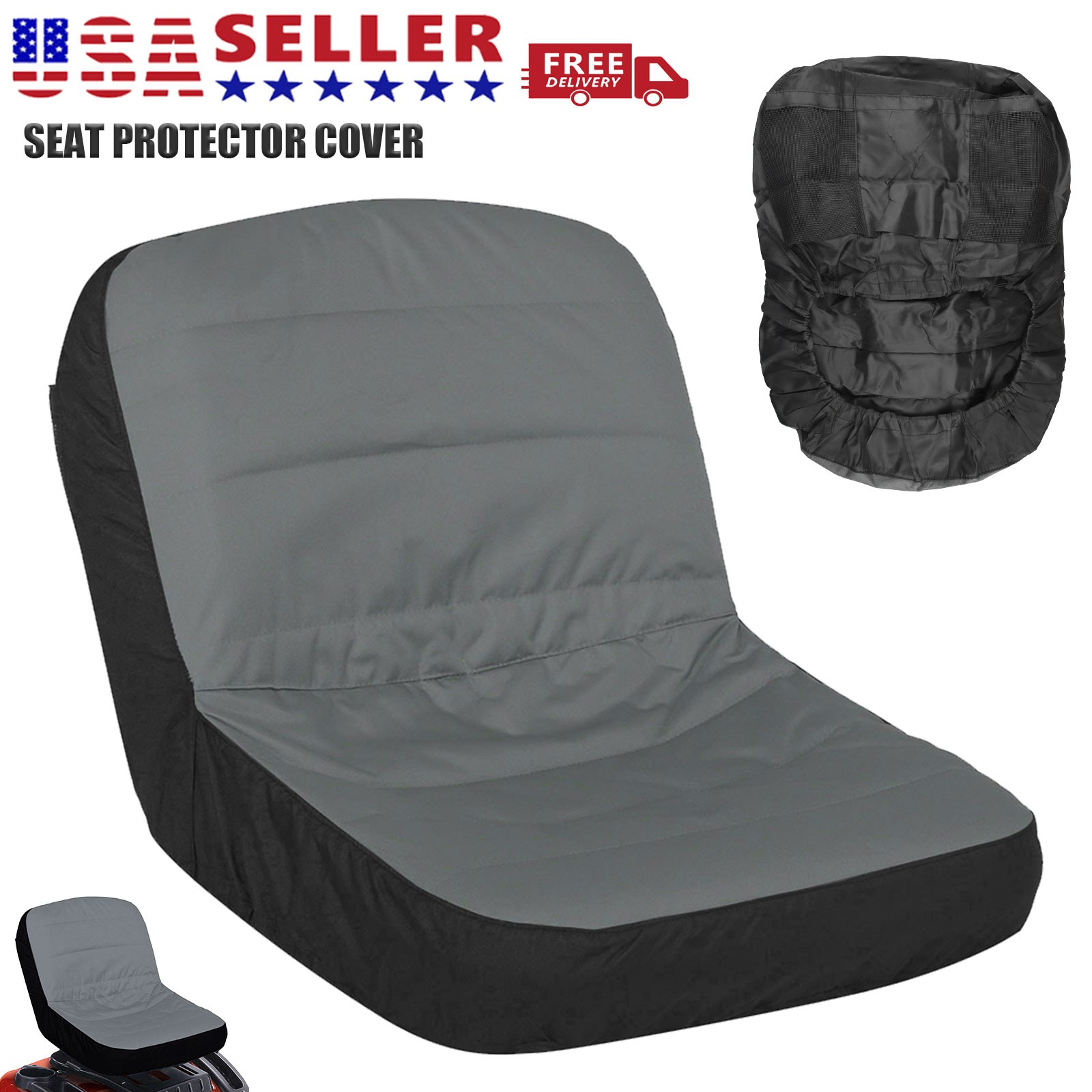 Universal Riding Lawn Mower Tractor Seat Cover Padded Comfort Pad Storage US gallery