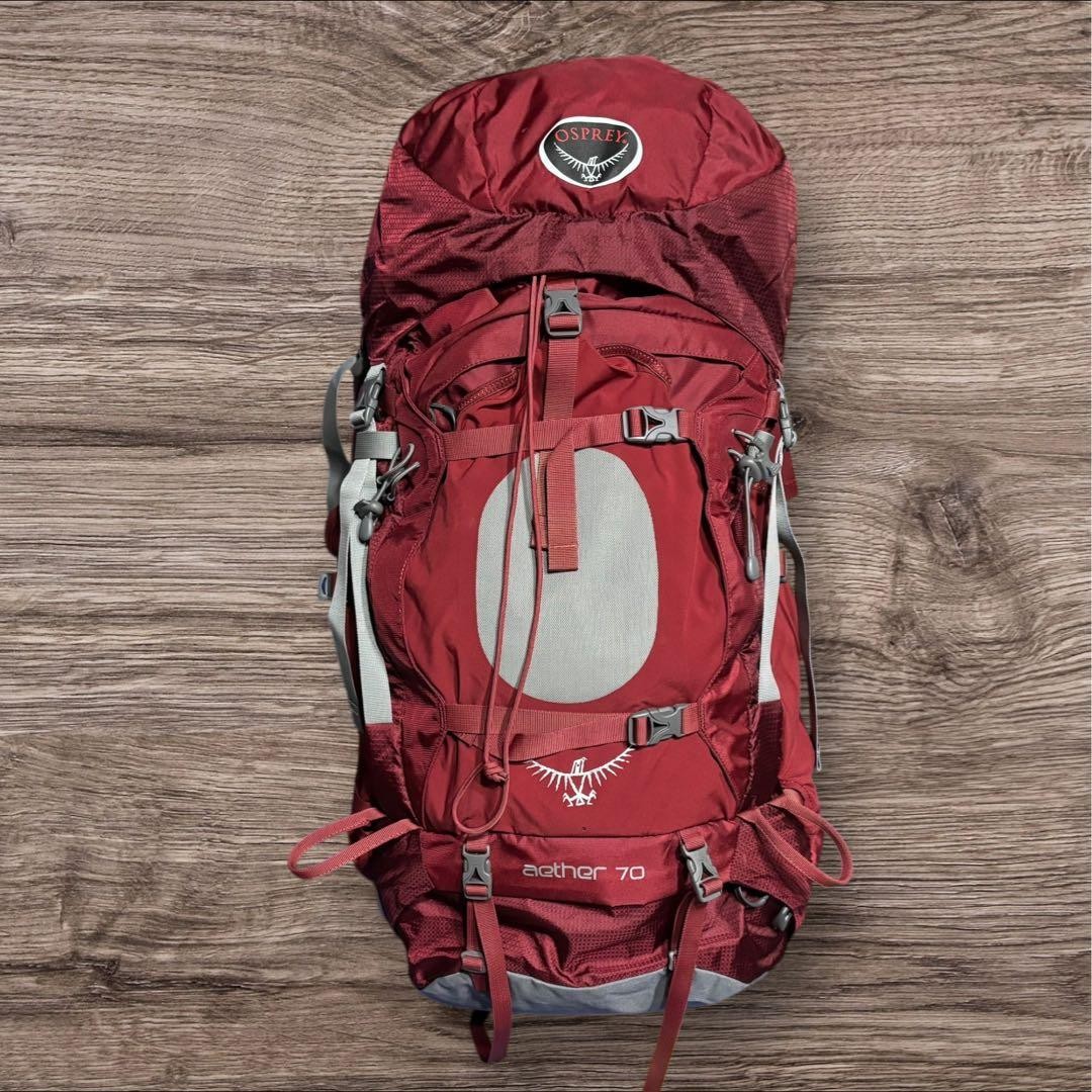 OSPREY Backpack Aether 70 Red 70L airscape Back Panel System Lightweight design 2