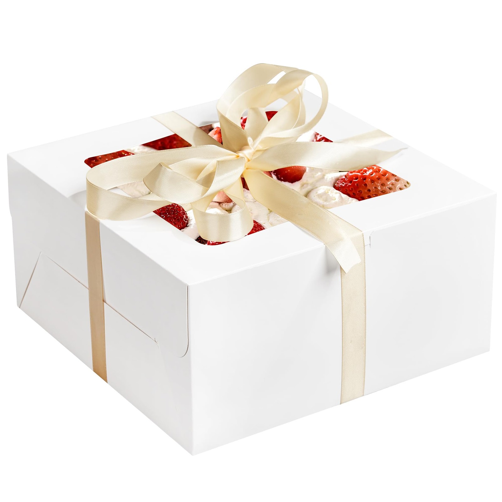 24Pcs Cake Boxes with Window 10X10X5 Inches White Bakery Boxes Cookie Dessert gallery