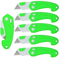 Lightweight Heavy Duty ABS Plastic Folding Saftey Utility Box Cutter 6pc Green