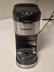 CHULUX Single Serve Pod Coffee Machine, Black/Silver, Removable Drip Tray