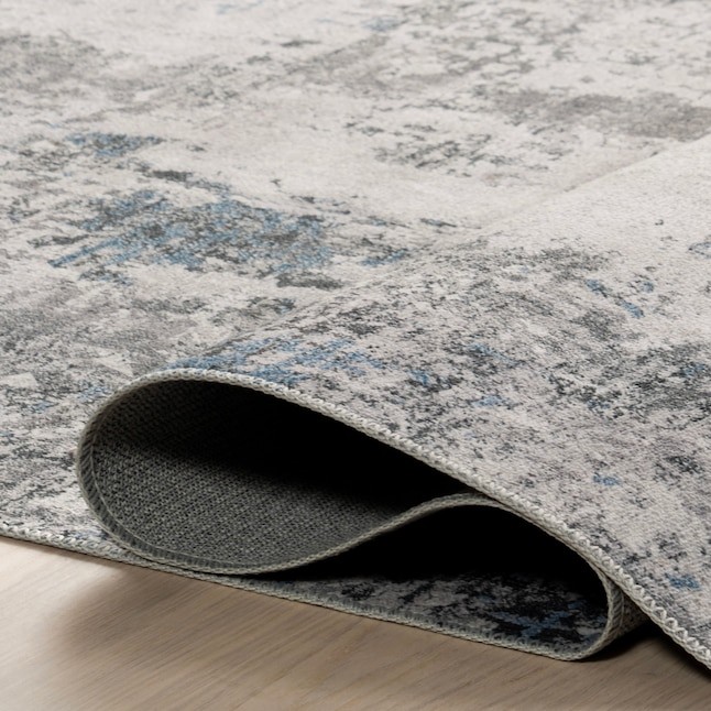 NULOOM 5X8 SPINCLEAN MACHINE WASHABLE STAIN-RESISTANT AREA RUG - DALI BLUE GRAY gallery