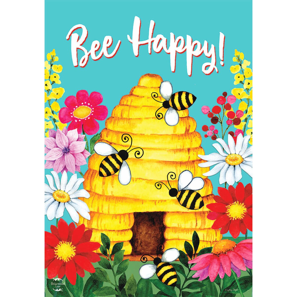 Briarwood Lane Bee Happy Hive Spring House Flag 28x40 gallery