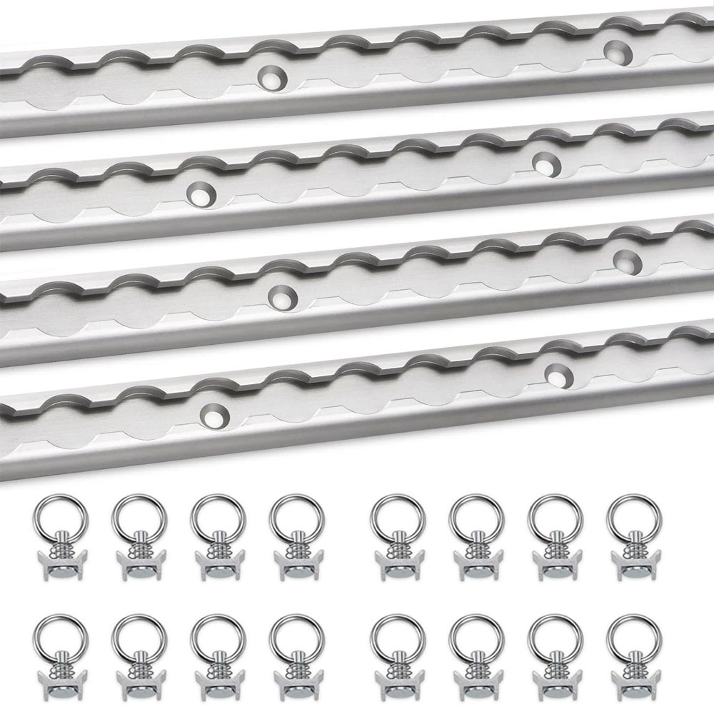4PCS 4FT Aluminum L Track Rail &16x Single Stud Fittings L Track Tie Down System gallery