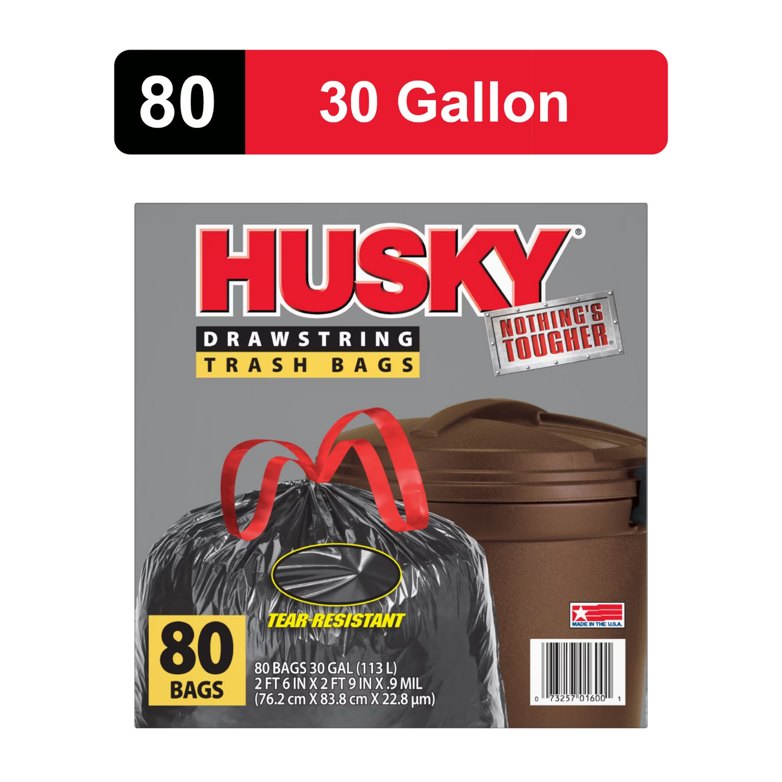 Share Large Trash Bags, 30 Gallon, 80 Black Bags, Unscented gallery