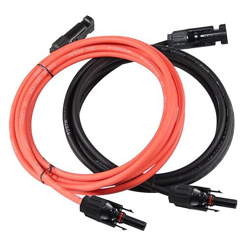 Black+Red 10 AWG Solar Panel Extension Cable Silicone Flexible Wire Connectors gallery