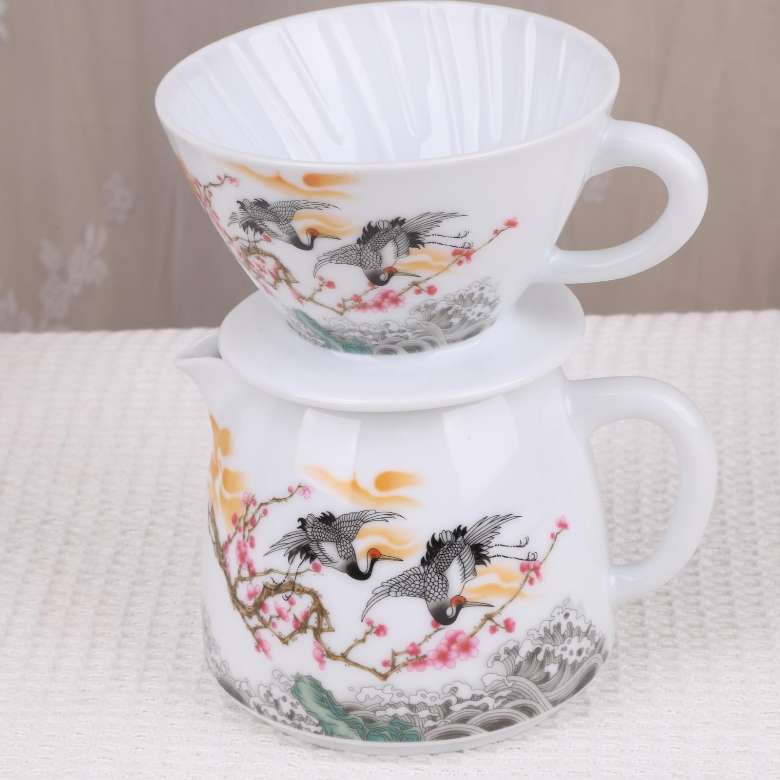 Pour Over Coffee Maker Set Asian Pink, orange, grey, green, white, black gallery