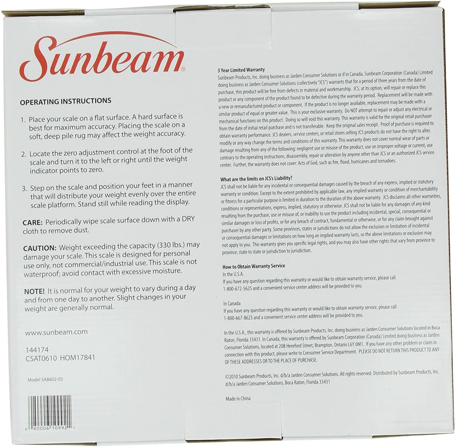 Sunbeam SAB602-05 Full View Dial Analog Scale gallery