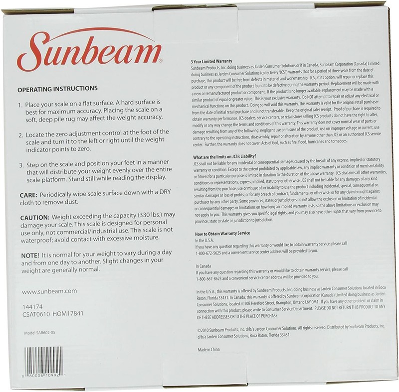 Sunbeam SAB602-05 Full View Dial Analog Scale gallery