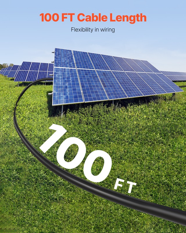 100FT Solar Panel Extension Cable 10AWG Waterproof PV 6mm² Cable Black gallery