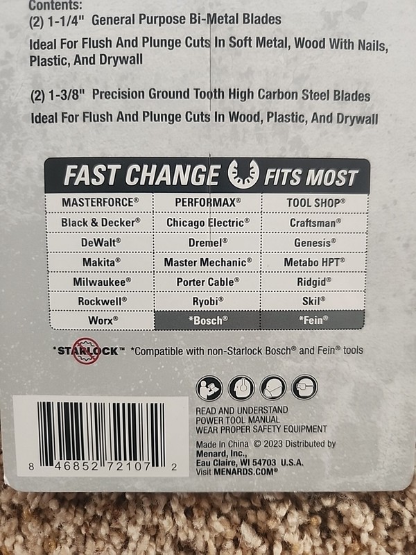 Performax Oscillating Multi-Tool End-Cut Blade 4 Piece Set Precision Cutting gallery