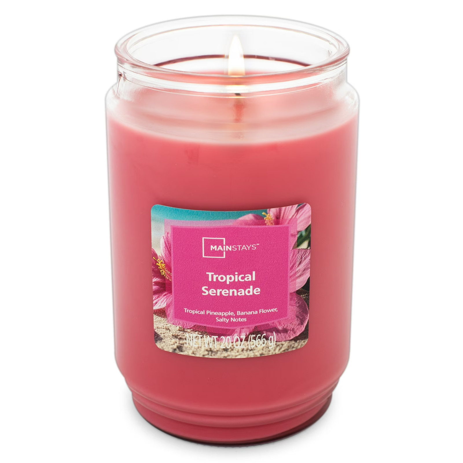 Mainstays Tropical serenade scented jar candle 20oz Pineapple Banana Flower Pink gallery