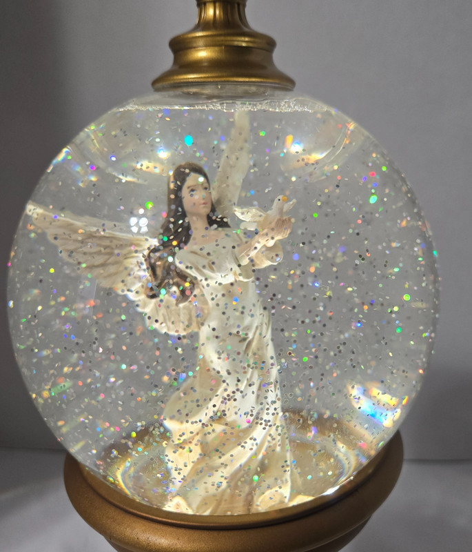 Cracker Barrel Angel Glitter Globe Illuminated w/ Continual Glitter Motion gallery