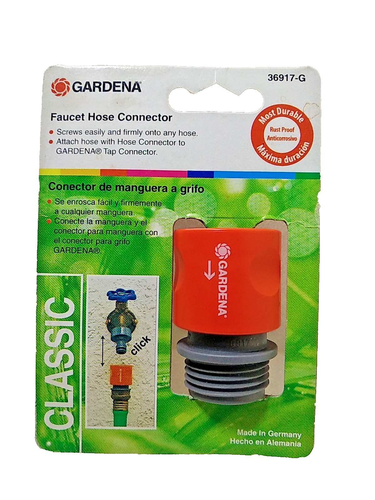 GARDENA Faucet Hose Quick Connector 36917-G (Male & Female) Durable & Rust Proof gallery