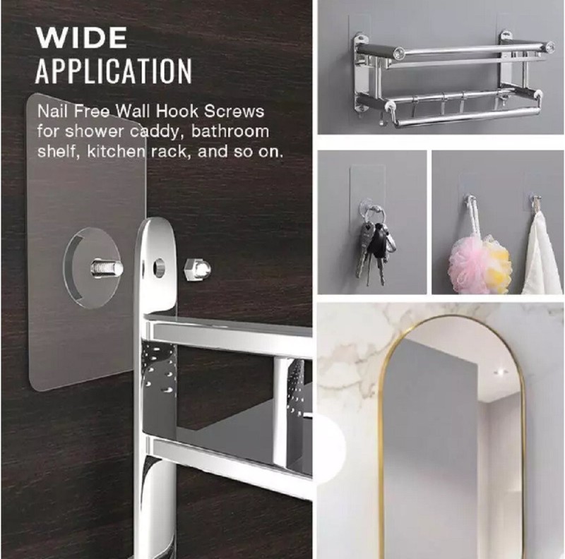 30PCS Self Adhesive Wall Hooks Seamless Punch Free Nail Screw Stickers Hanging gallery