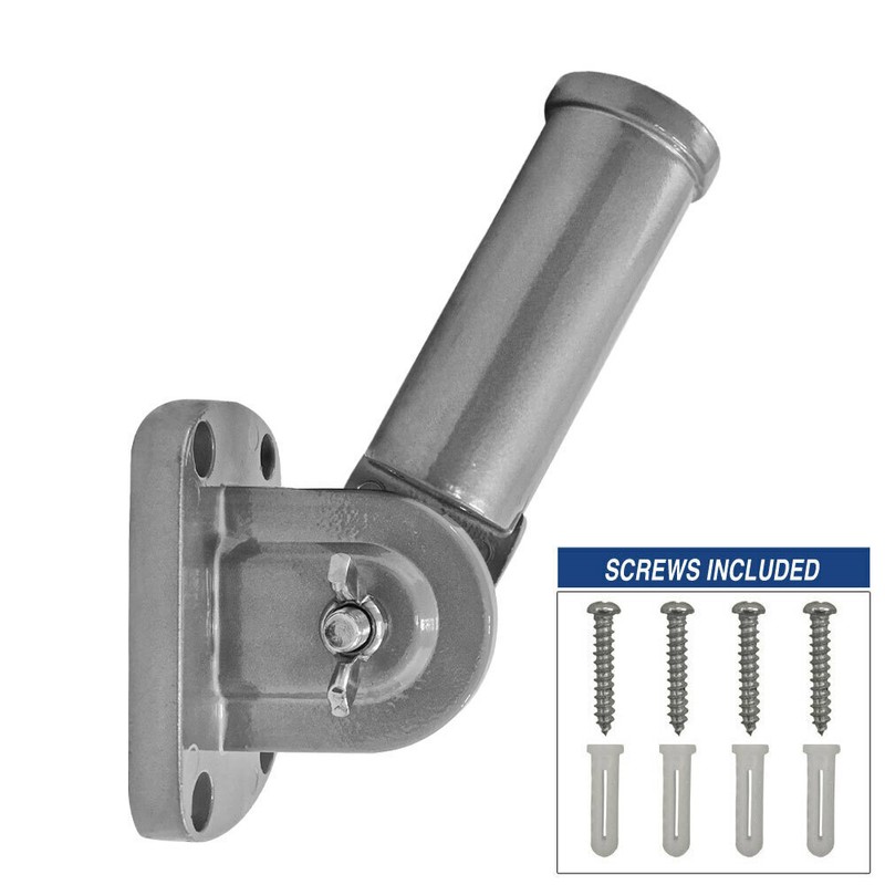 Adjustable Flag Pole Bracket Silver Wall Mounted Flag Pole Bracket gallery