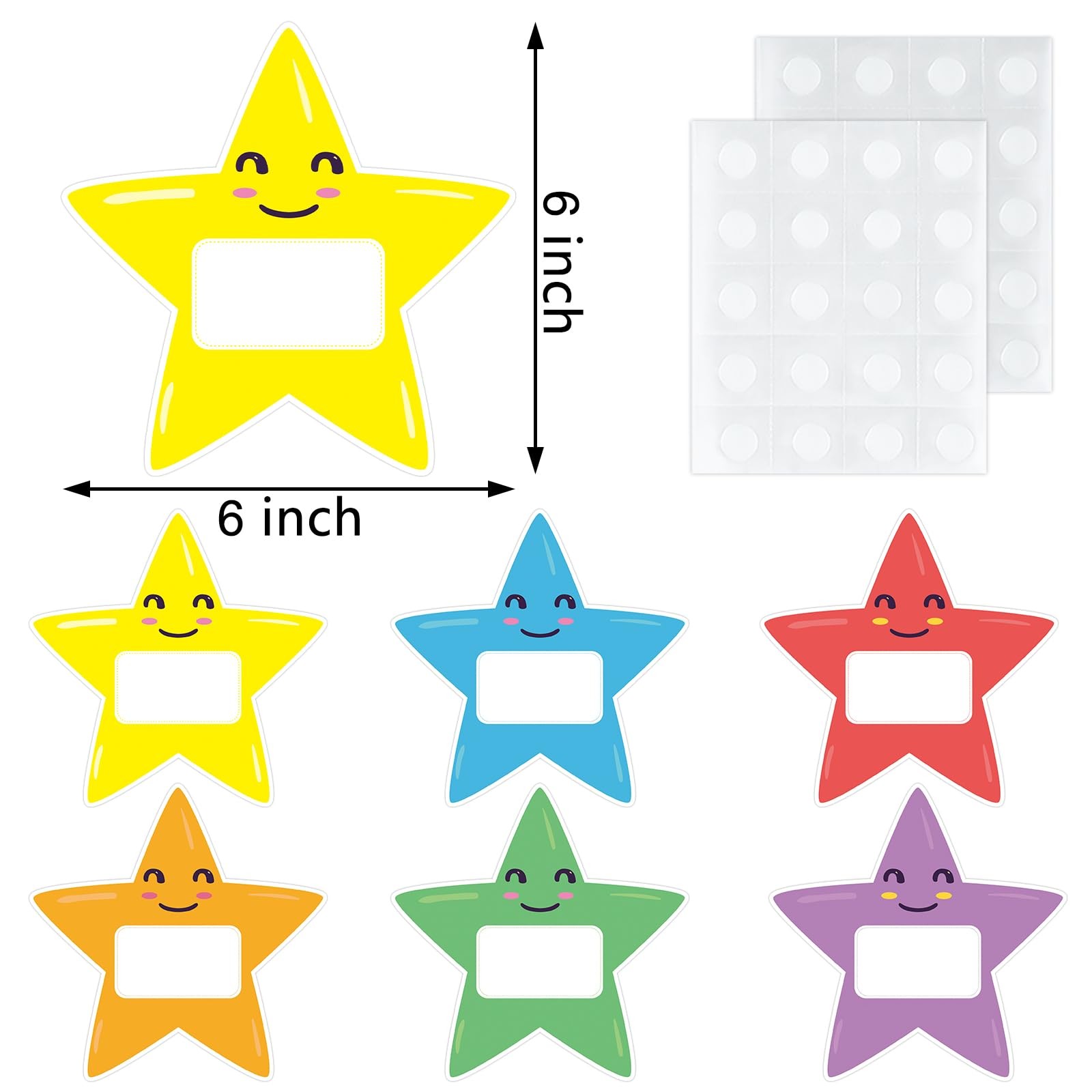 36 PCS Colorful Star Cutouts Student Bulletin Board Decorations Name Tags DIY gallery