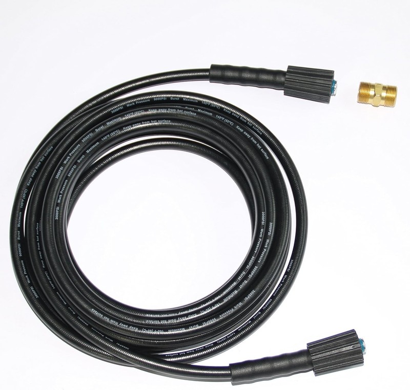 Versatile 35FT High Pressure Washer Hose 1/4-inch with M22 Adapter Included gallery