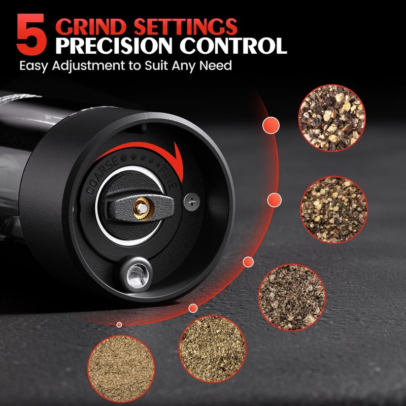Grinder Salt Pepper Set Automatic LED Adjustable Coarseness Electric Kitchen gallery