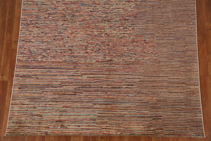 All-Over Pattern Handmade Gabbeh Style Rug 6x10 Ft Striped Modern Wool Carpet gallery