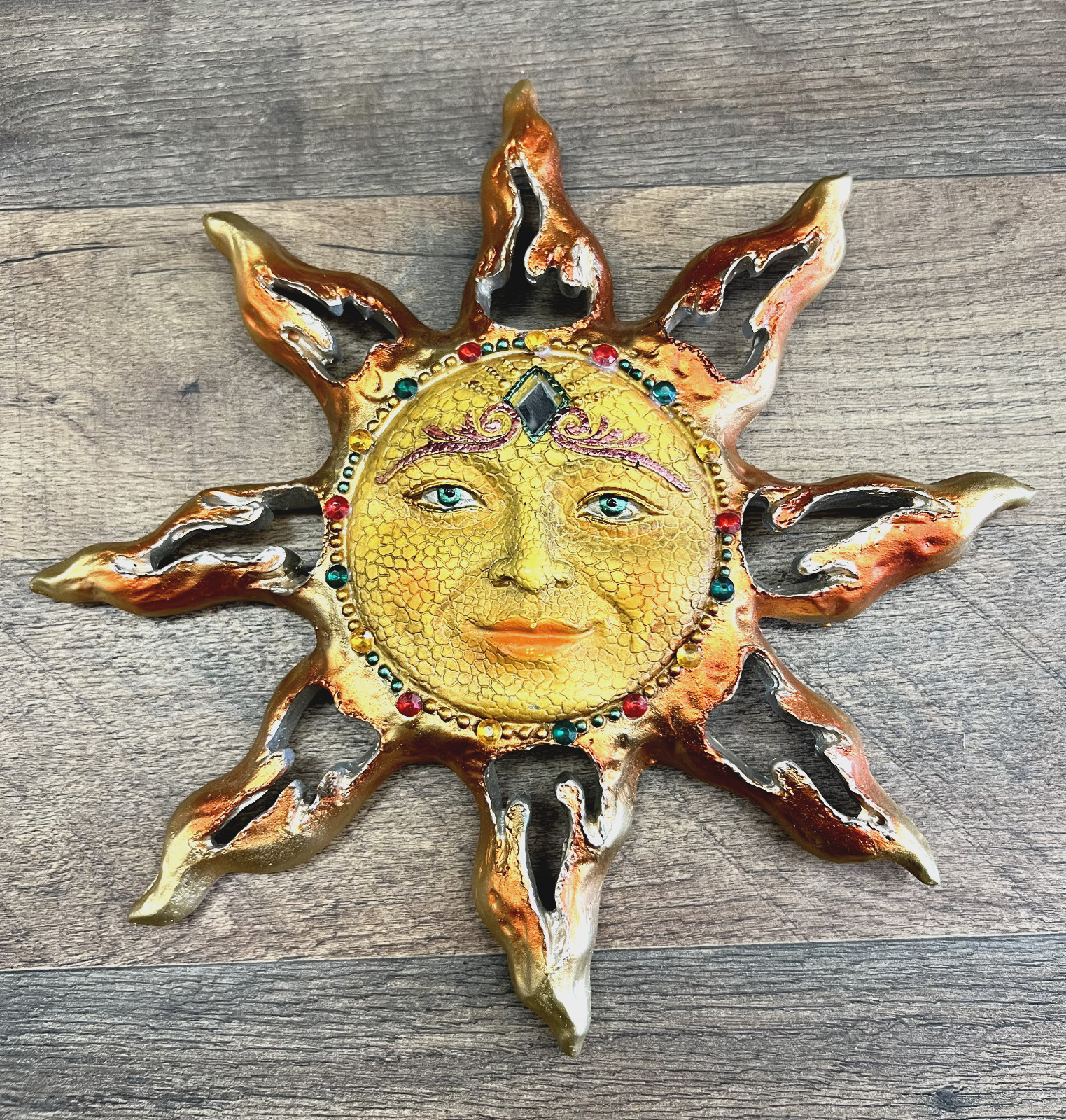 Celestial Sun Garden Mosaic, Resin Design Wall Decor 9 IN gallery