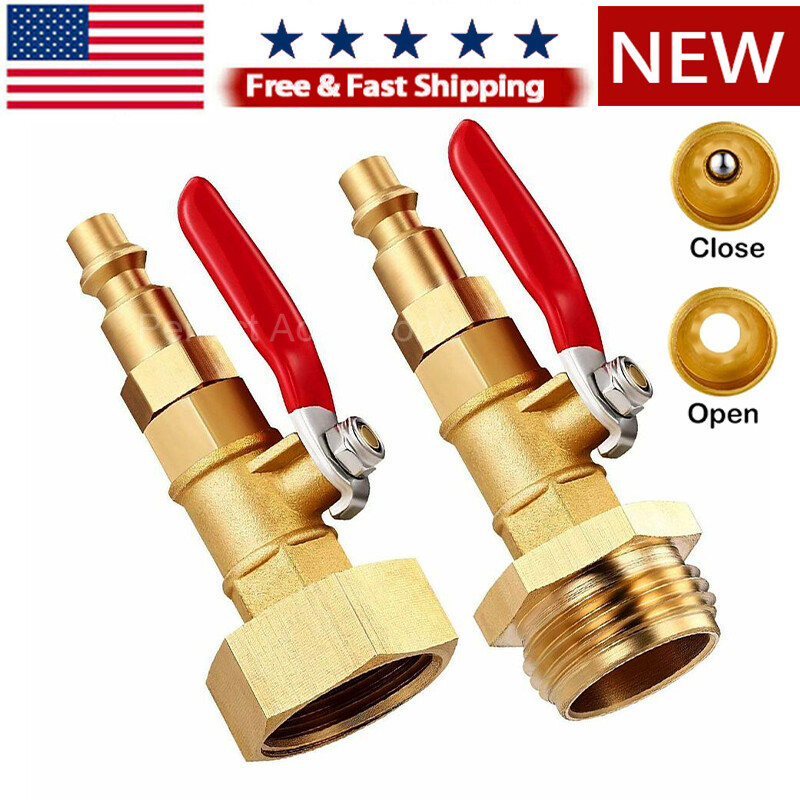 RV Winterize Blowout Adapter 1/4" Quick Connect Plug 3/4" Garden Hose Thread Kit gallery