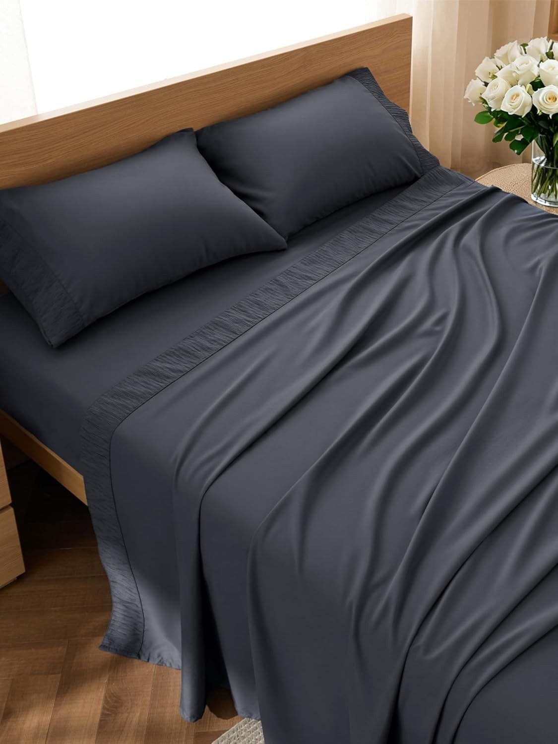 Bedsure King Size Sheets Set - 4 Pieces Soft King Sheets - Breathable Cooling gallery