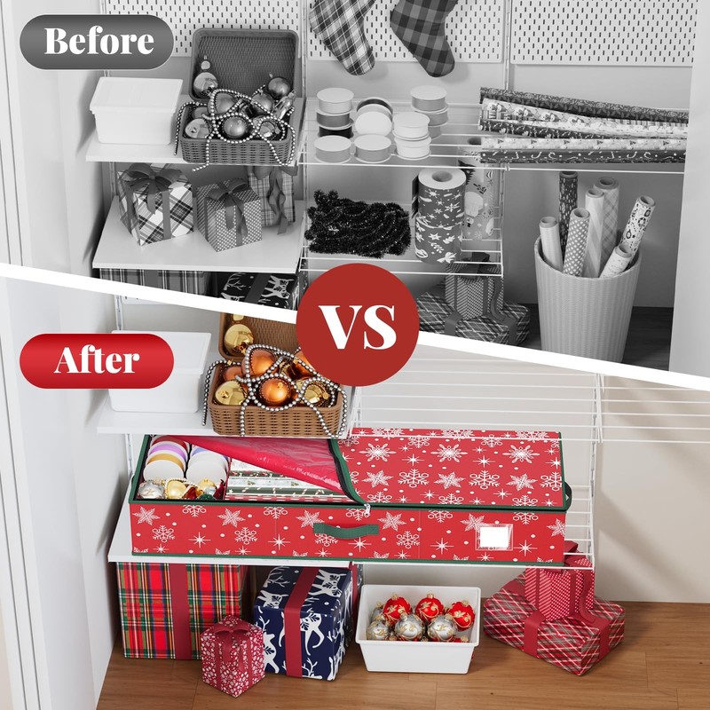 StorageRight Wrapping Paper Organizer Storage 1 Count (Pack of 1), Red gallery
