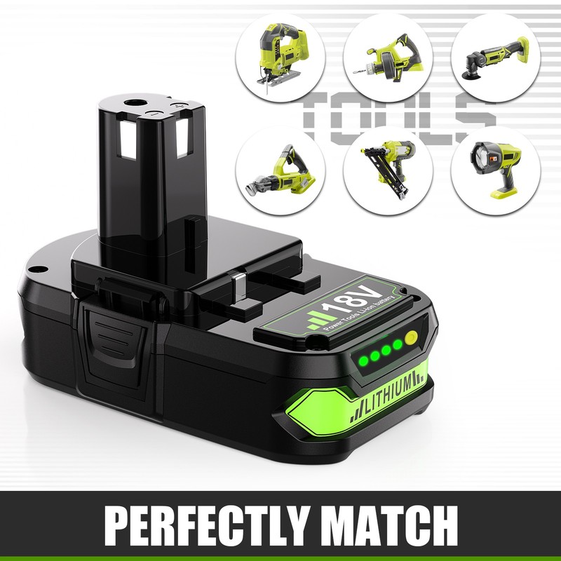 P102 Replacement For RYOBI P190 18V Compact Lithium Battery P107 P108 One Plus gallery