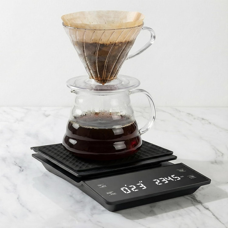 High Precision Coffee Scale with Timer, 3Kg/0.1G, Batteries Included gallery