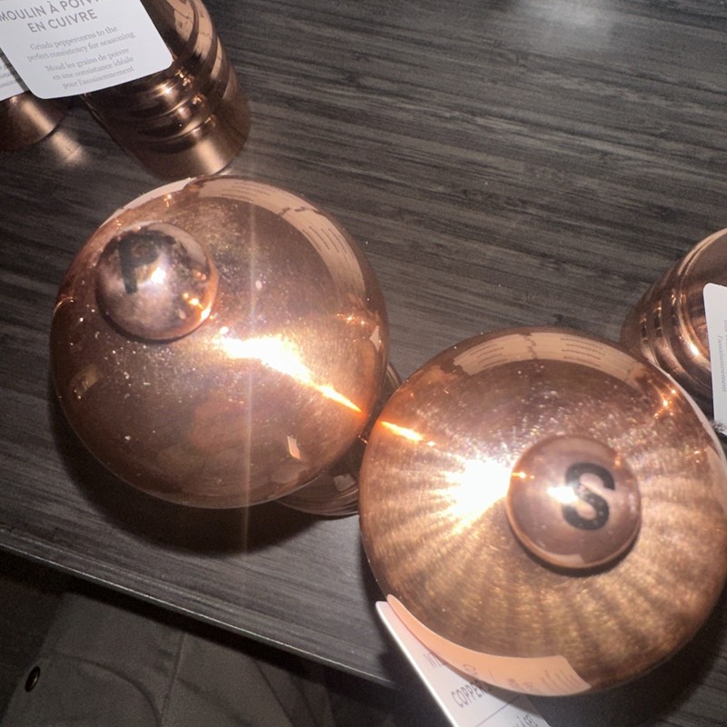 Williams Sonoma 7" Copper Salt & Pepper Mills Set MSRP $129.95 gallery