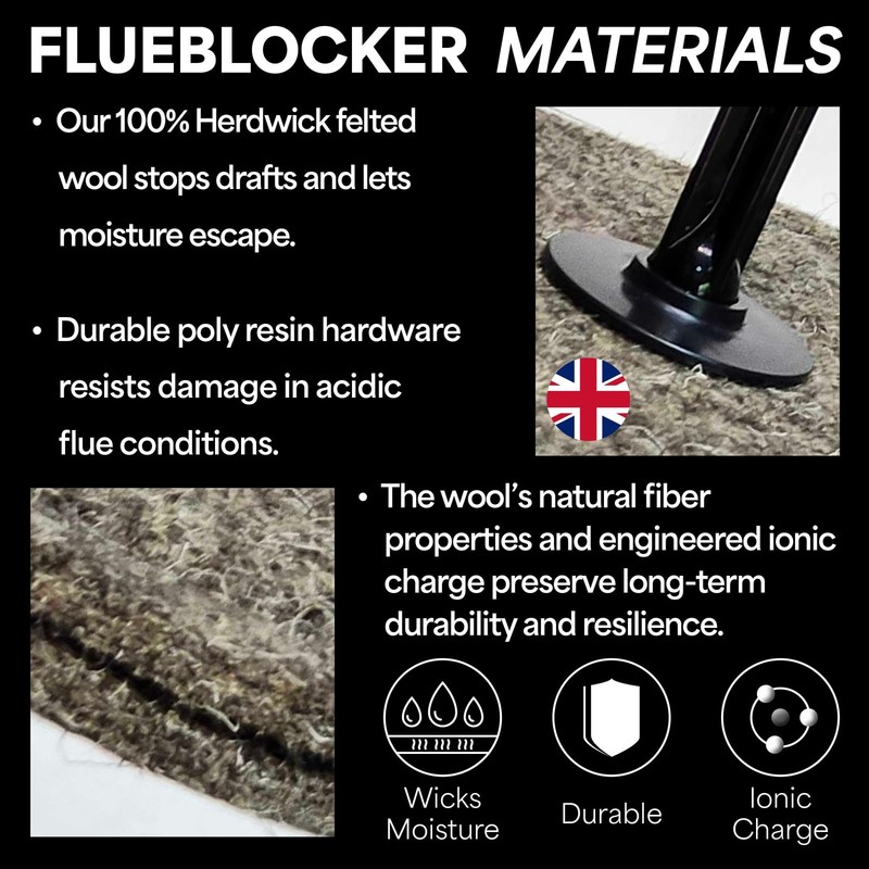 5"– 6" Round Chimney Flue Plug – Wool Draft Stopper for Fireplace and Wood St... gallery