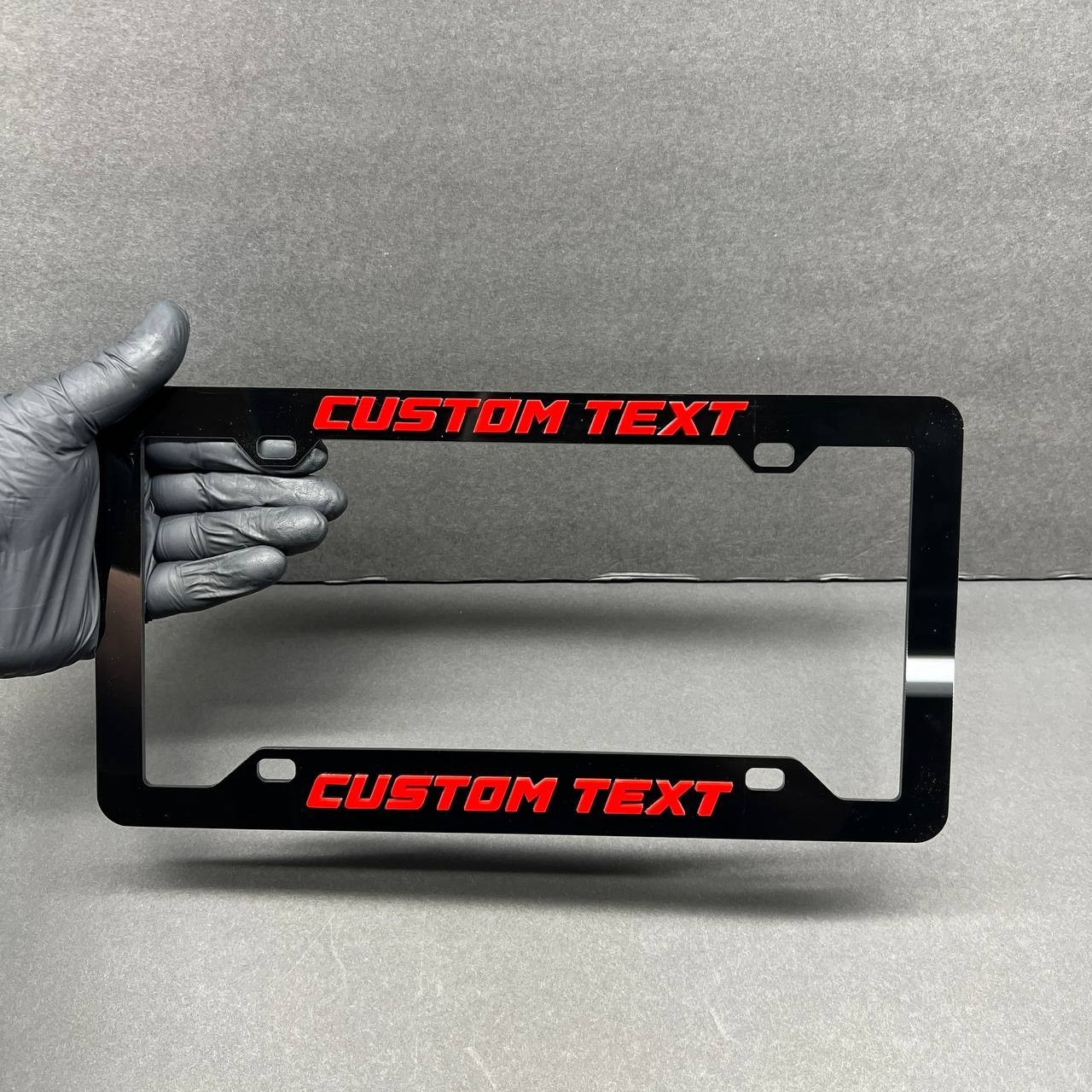 Personalized TEXT NAME LOGO Custom Car License Plate Frame 3D Laser Multicolor gallery