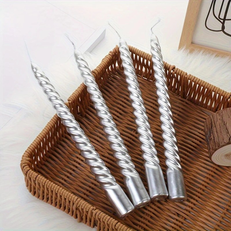 [4 pieces/box] Threaded Home Decoration Dip silver White Festive wedding birthda gallery