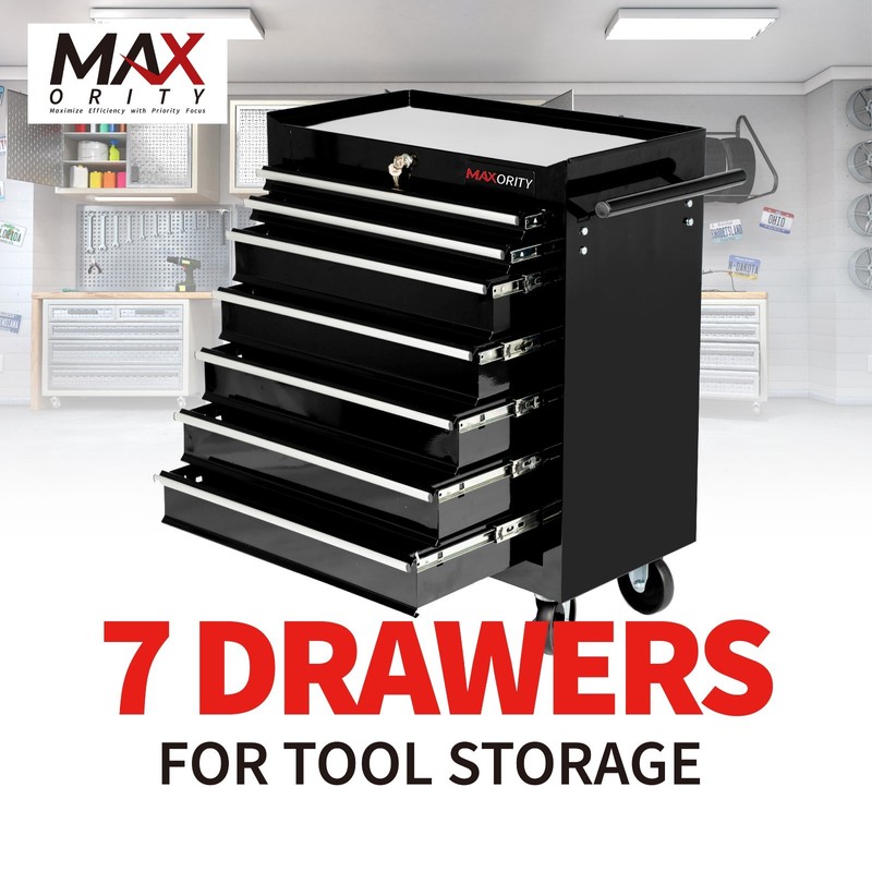 7-Drawer Rolling Tool Cart with Locking Mechanism & Wheels Mobile Tool Cabinet gallery