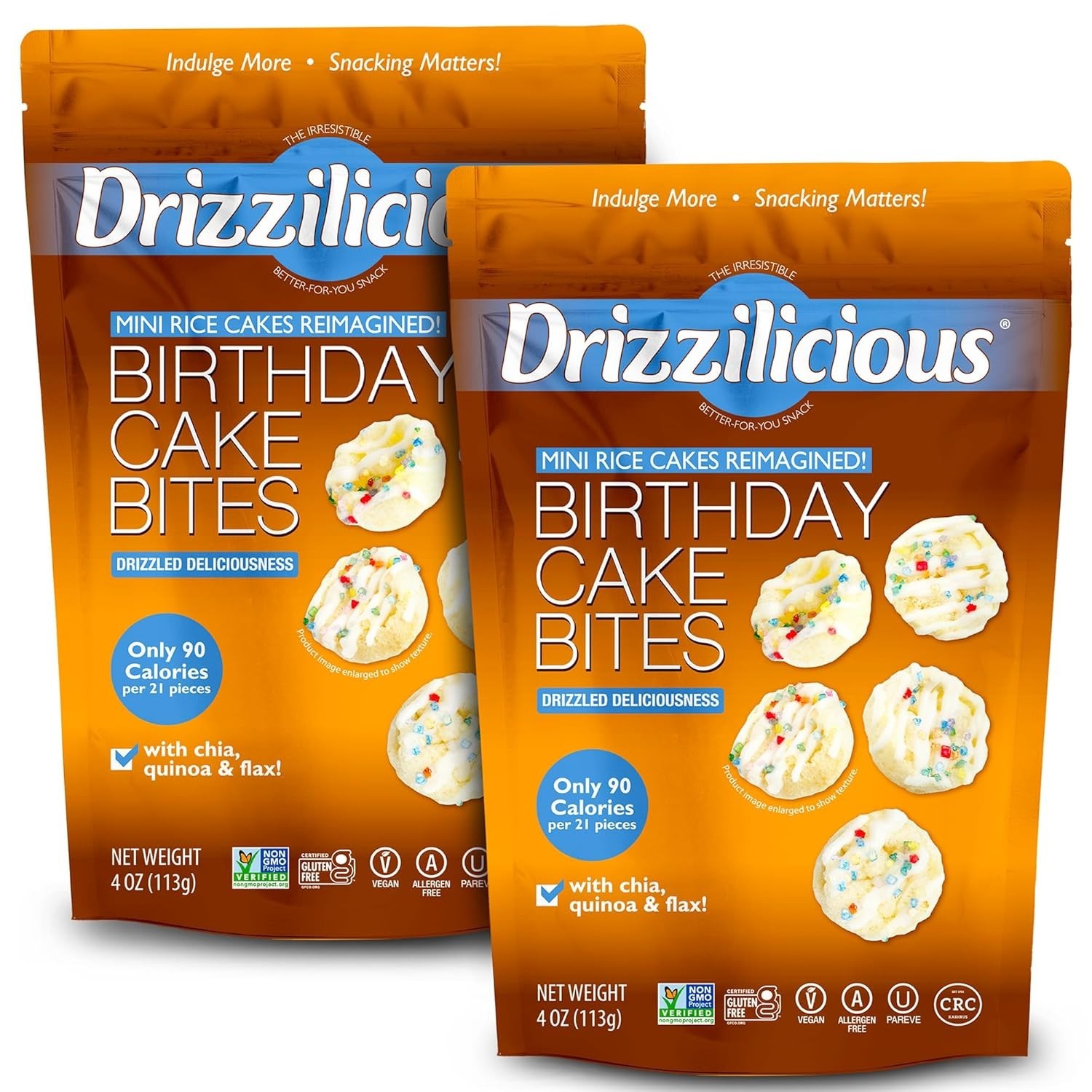 Drizzilicious Mini Flavored Rice Cakes Birthday Cake - 4oz (Pack of 2) gallery