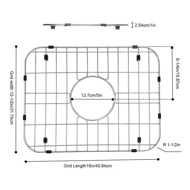 Kitchen Bottom Sink Protector Grid Wire Grid 304 Stainless Steel 16" x 12-1/2" gallery